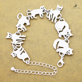 www.KittySensations.com Charm Chain Cat Bracelet - Gold and Silver Plated - Adjustable Size ($15.97): https://www.kittysensations.com/products/charm-chain-cat-bracelet-gold-and-silver-plated