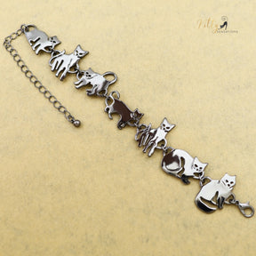 www.KittySensations.com Charm Chain Cat Bracelet - Gold and Silver Plated - Adjustable Size ($15.97): https://www.kittysensations.com/products/charm-chain-cat-bracelet-gold-and-silver-plated