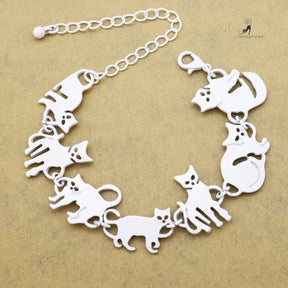 www.KittySensations.com Charm Chain Cat Bracelet - Gold and Silver Plated - Adjustable Size ($15.97): https://www.kittysensations.com/products/charm-chain-cat-bracelet-gold-and-silver-plated