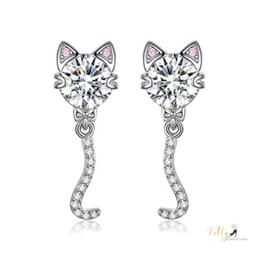 www.KittySensations.com:  Classy Sparkling CZ Kitty Earrings (Fine Jewelry) in Solid 925 Sterling Silver ($83.69): https://www.kittysensations.com/products/classy-sparkling-cz-kitty-earrings-fine-jewelry-in-solid-sterling-silver