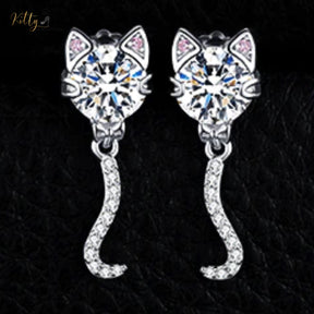 www.KittySensations.com:  Classy Sparkling CZ Kitty Earrings (Fine Jewelry) in Solid 925 Sterling Silver ($83.69): https://www.kittysensations.com/products/classy-sparkling-cz-kitty-earrings-fine-jewelry-in-solid-sterling-silver