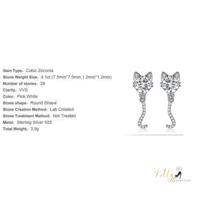 www.KittySensations.com:  Classy Sparkling CZ Kitty Earrings (Fine Jewelry) in Solid 925 Sterling Silver ($83.69): https://www.kittysensations.com/products/classy-sparkling-cz-kitty-earrings-fine-jewelry-in-solid-sterling-silver