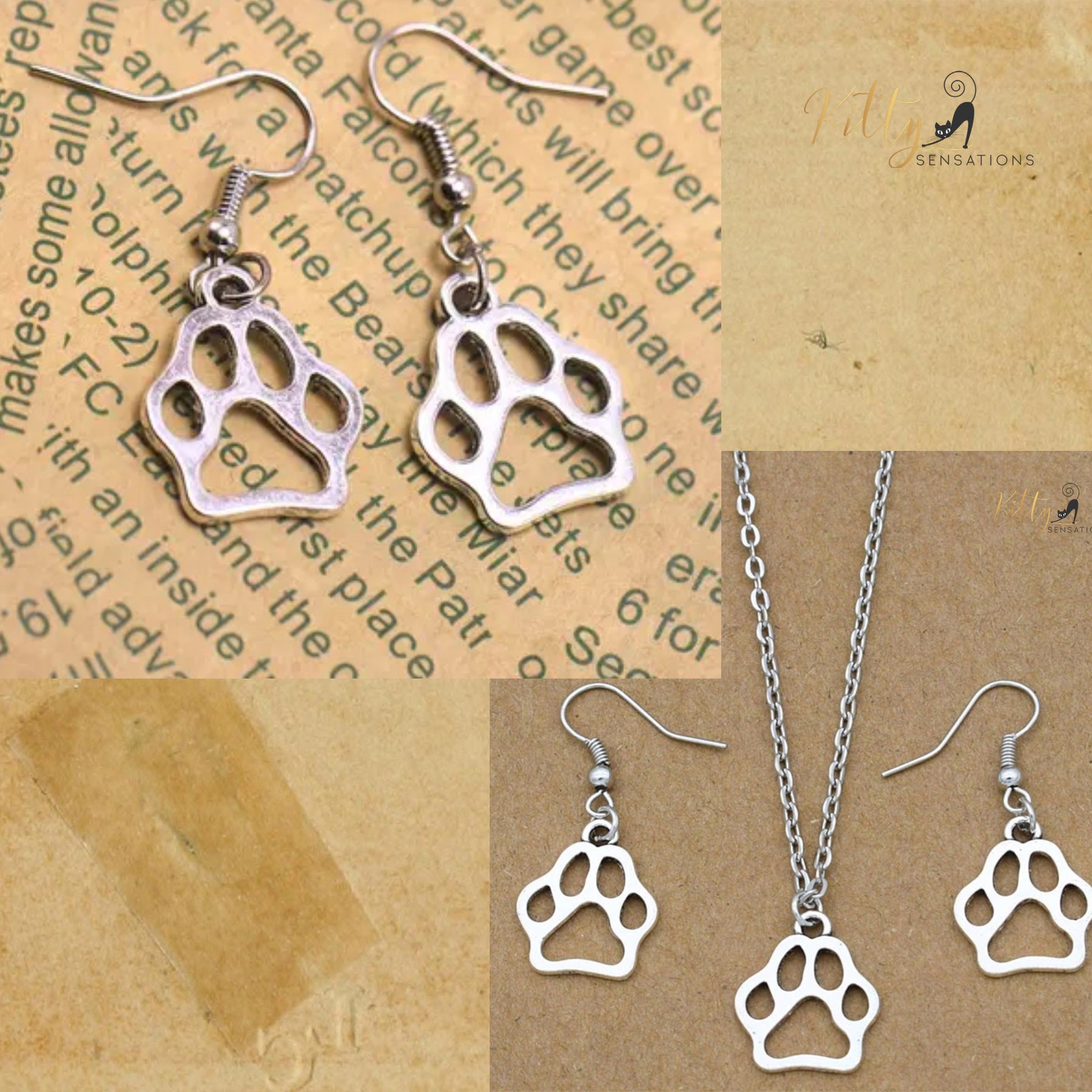 Dangling Cat Paw Fashion Earrings