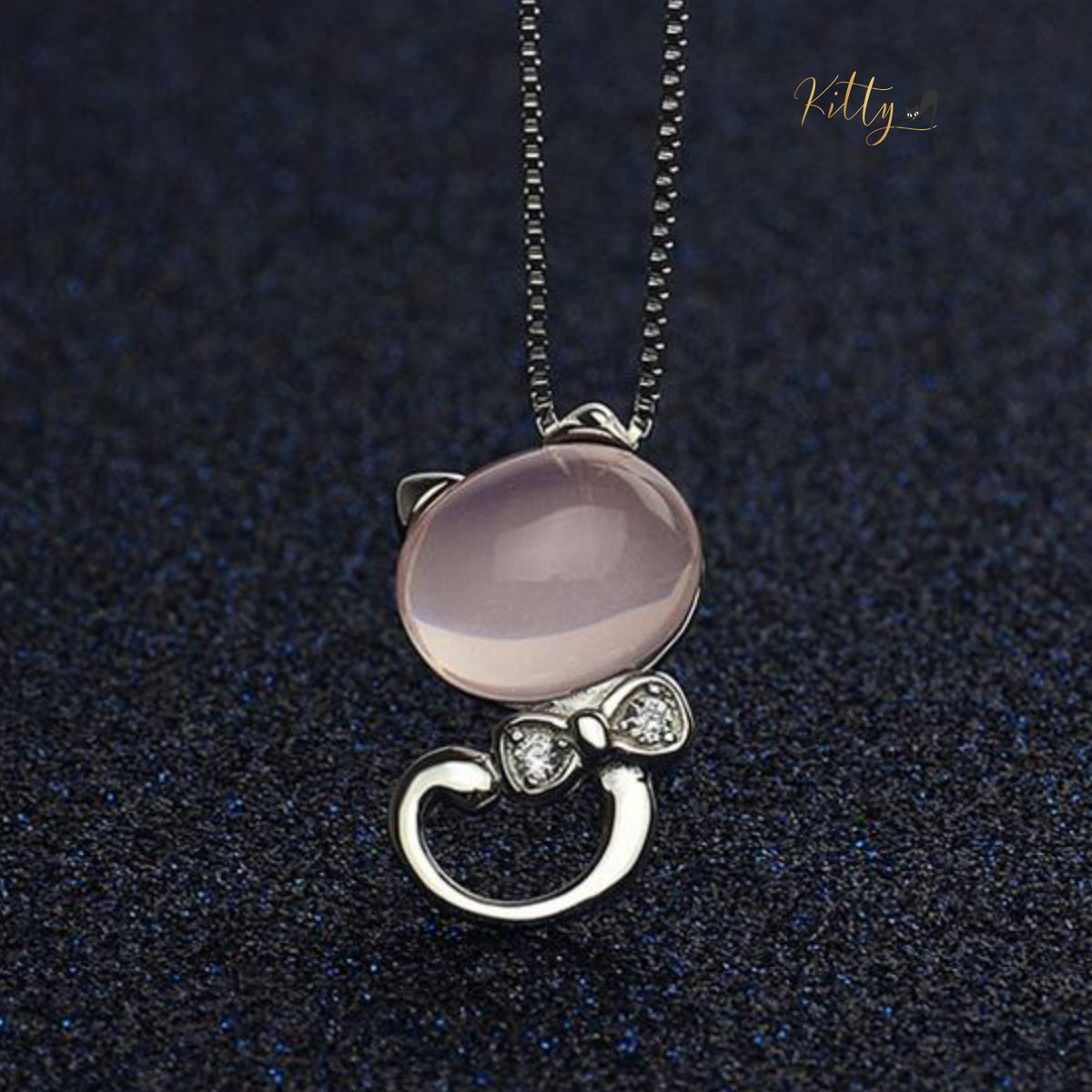 www.KittySensations.com Delicate Tea Pink Crystal Cat Pendant Necklace in Solid 925 Sterling Silver ($22.47): https://www.kittysensations.com/products/delicate-tea-pink-cat-pendant-necklace-in-solid-925-sterling-silver