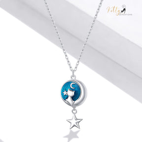 http://KittySensations.com Blue Enameled Moon Kitty Necklace in Solid 925 Sterling Silver ($58.20): https://kittysensations.com/products/blue-enameled-moon-kitty-necklace-in-solid-925-sterling-silver