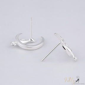 cat moon earrings in sterling silver on gray surface upside down 21939147-light-yellow-gold-color