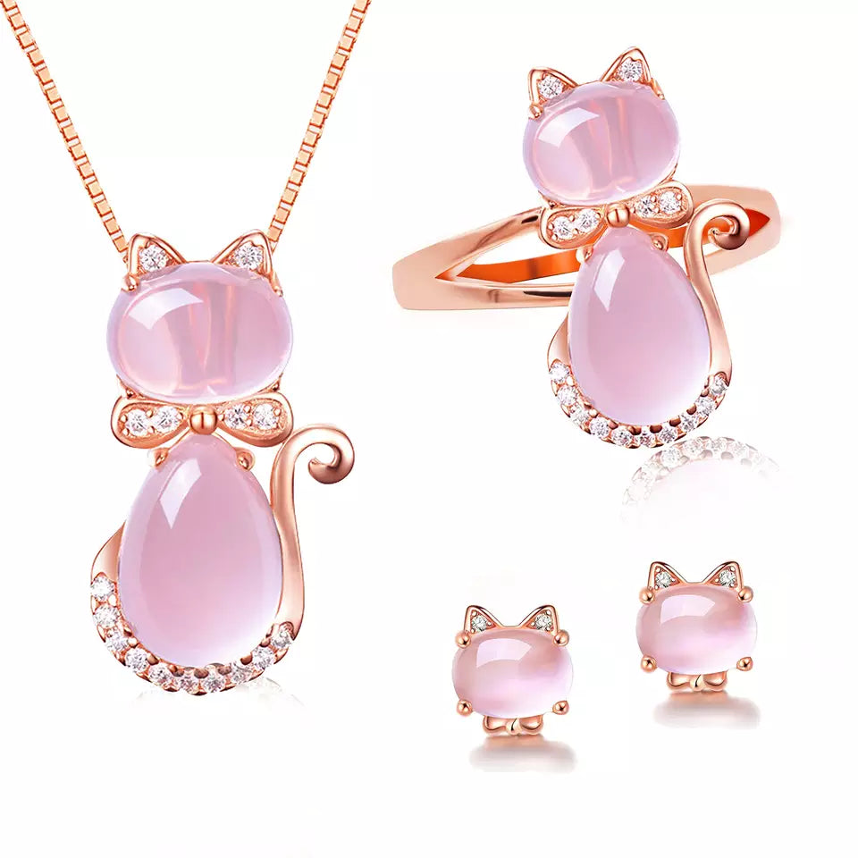 Opal Cat Set (14K Rose Gold Plated)