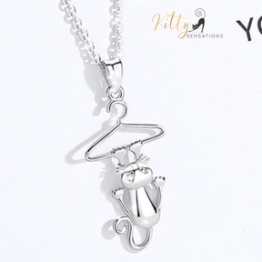 http://KittySensations.com Hang-In-There Cat Necklace in Solid 925 Sterling Silver - 18K Rhodium Plated ($75.97): https://kittysensations.com/products/hang-in-there-cat-necklace-in-solid-925-sterling-silver-18k-rhodium-plated