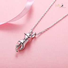 Hanging Cat Set in Solid 925 Sterling Silver