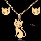 Happy Cat Gold Jewelry Set (Gold Plated) ($19.95): https://www.kittysensations.com/products/happy-cat-gold-plated-set
