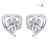 www.KittySensations.com Heart Paw Stud Earrings