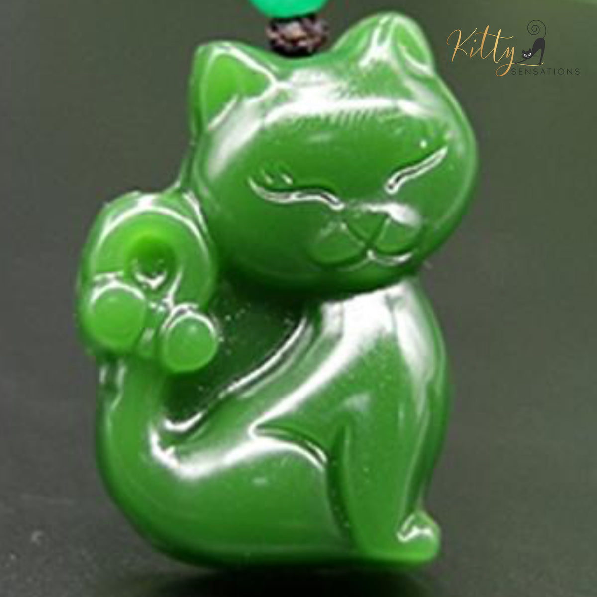 www.KittySensations.com Natural Jade Cat Necklace ($41.97): https://www.kittysensations.com/products/natural-jade-cat-necklace