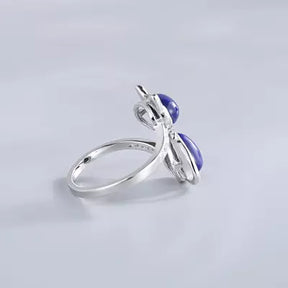 Lapis Lazuli Cat Ring in Solid 925 Sterling Silver