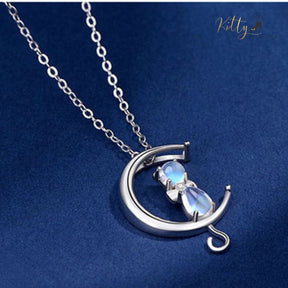 http://KittySensations.com Moon Kitty Necklace in Natural Moonstone and Solid 925 Sterling Silver ($22.58): https://kittysensations.com/products/moon-kitty-necklace-in-moonstone-and-solid-925-sterling-silver