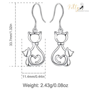 www.KittySensations.com: Mother and Child Cat Earrings in Solid 925 Sterling Silver (Rhodium Plated) ($79.85): https://www.kittysensations.com/products/mother-and-child-cat-earrings-in-solid-925-sterling-silver-rhodium-plated