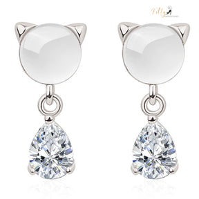 www.KittySensations.com Natural Chalcedony Kitty Stud and Drop Earrings in Solid 925 Sterling Silver ($27.97): https://www.kittysensations.com/products/natural-chalcedony-cat-stud-and-drop-earrings-in-solid-925-sterling-silver