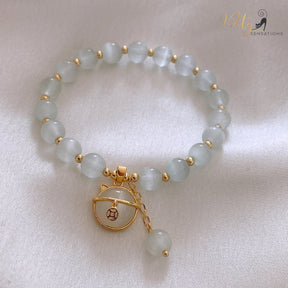 www.KittySensations.com Natural Opal with Golden Beads and Kitty Face Charm Bracelet ($24.40): https://www.kittysensations.com/products/natural-opal-cat-bracelet