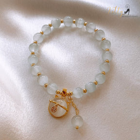 www.KittySensations.com Natural Opal with Golden Beads and Kitty Face Charm Bracelet ($24.40): https://www.kittysensations.com/products/natural-opal-cat-bracelet