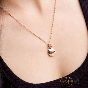 rose gold plated cat necklace worn kittysensations 25402914-rose-gold