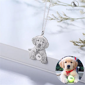 Personalized Dog Necklace with Engraving in Solid 925 Sterling Silver
