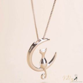 Moon Kitty Set in Solid 925 Sterling Silver