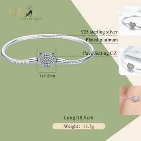 www.KittySensations.com: Pave Cubic Zirconia Kitty Face Bracelet (Fine Jewelry) - Solid 925 Sterling Silver, Platinum Plated: https://www.kittysensations.com/products/pave-cubic-zirconia-kitty-face-bracelet-fine-jewelry-solid-925-sterling-silver-platinum-plated