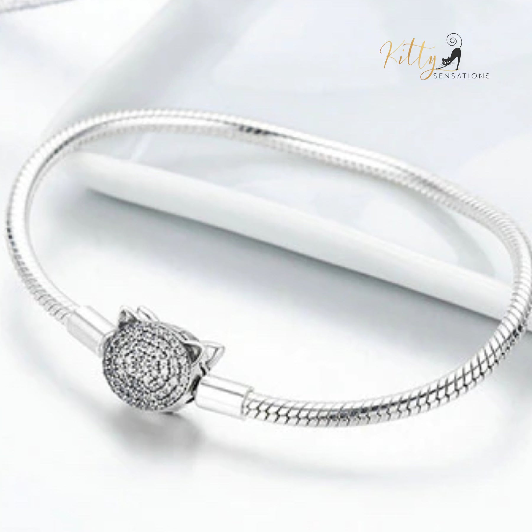 www.KittySensations.com: Pave Cubic Zirconia Kitty Face Bracelet (Fine Jewelry) - Solid 925 Sterling Silver, Platinum Plated: https://www.kittysensations.com/products/pave-cubic-zirconia-kitty-face-bracelet-fine-jewelry-solid-925-sterling-silver-platinum-plated