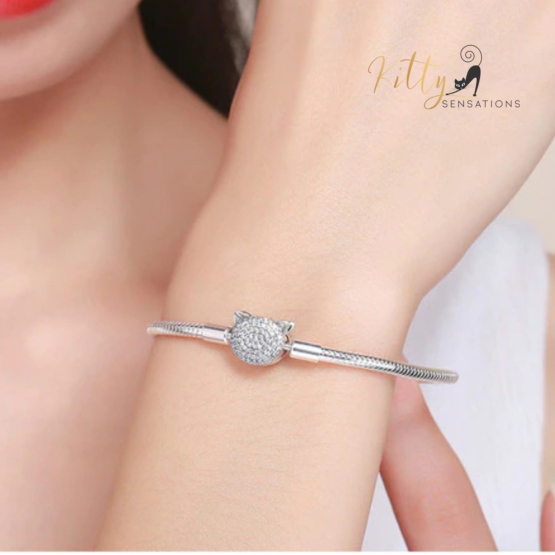 www.KittySensations.com: Pave Cubic Zirconia Kitty Face Bracelet (Fine Jewelry) - Solid 925 Sterling Silver, Platinum Plated: https://www.kittysensations.com/products/pave-cubic-zirconia-kitty-face-bracelet-fine-jewelry-solid-925-sterling-silver-platinum-plated