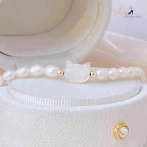 www.KittySensations.com Pearly Beads Cat Bracelet - Adjustable ($26.82): https://www.kittysensations.com/products/pearly-beads-cat-bracelet-adjustable