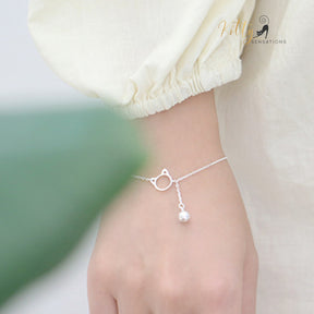 Purrfection Cat Bracelet/Anklet with Hanging Bell Charm in Solid 925 Sterling Silver
