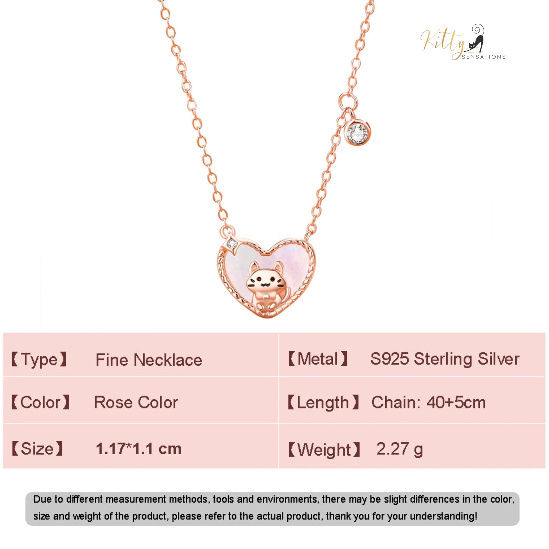 www.KittySensations.com: Raised Kitty in Heart Necklace in Solid 925 Sterling Silver - Rose Gold Plated ($58.04): https://www.kittysensations.com/products/raised-kitty-in-heart-necklace-in-solid-925-sterling-silver-rose-gold-plated