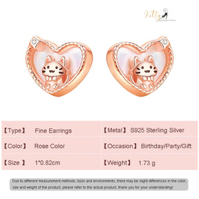 www.KittySensations.com: Raised Kitty in Heart Stud Earrings in Solid 925 Sterling Silver - Rose Gold Plated ($38.61): https://www.kittysensations.com/products/raised-kitty-in-heart-study-earrings-in-solid-925-sterling-silver-rose-gold-plated