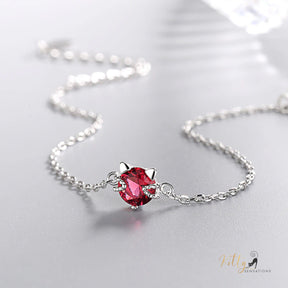 Ruby Red Cat Bracelet in Solid 925 Sterling Silver - Adjustable Length ($58.55): https://www.kittysensations.com/products/ruby-red-cat-bracelet-in-solid-925-sterling-silver-adjustable-length