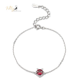 Ruby Red Cat Bracelet in Solid 925 Sterling Silver - Adjustable Length ($58.55): https://www.kittysensations.com/products/ruby-red-cat-bracelet-in-solid-925-sterling-silver-adjustable-length