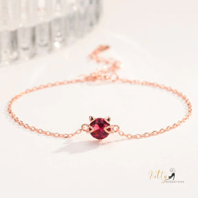 Ruby Red Cat Bracelet in Solid 925 Sterling Silver - Adjustable Length ($58.55): https://www.kittysensations.com/products/ruby-red-cat-bracelet-in-solid-925-sterling-silver-adjustable-length