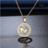 Stretching Kitty CZ Medallion Pendant Necklace (Gold or Silver)