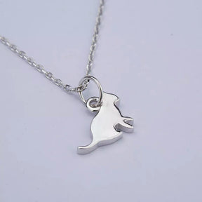 Tiny, Heavy Cat Necklace in Solid 925 Sterling Silver