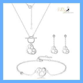 Kitty Paw in Heart Jewelry Set in Solid 925 Sterling Silver($76.79): https://www.kittysensations.com/products/two-hearts-cat-set