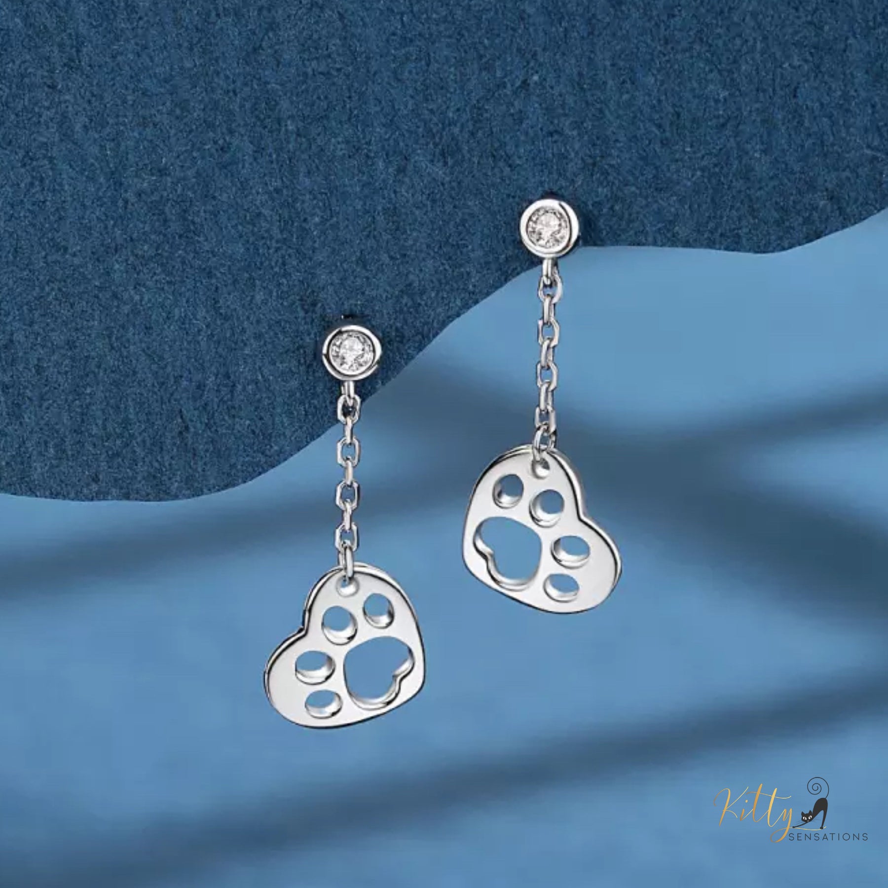 Kitty Paw in Heart Jewelry Set in Solid 925 Sterling Silver($76.79): https://www.kittysensations.com/products/two-hearts-cat-set