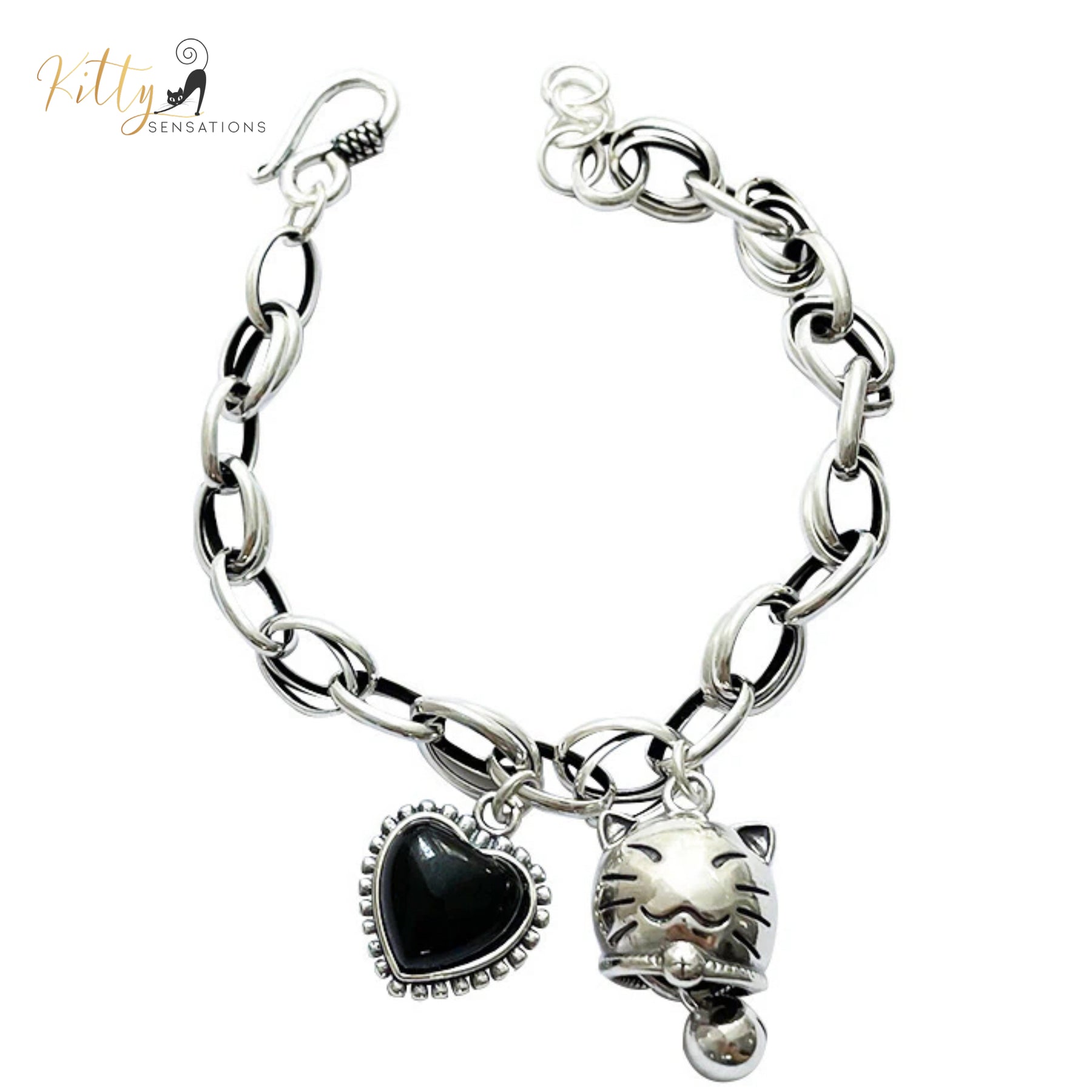 www.KittySensations.com: Who-Will-Bell-The-Cat Bracelet in Solid 925 Sterling Silver - Adjustable Length ($53.93): https://www.kittysensations.com/products/who-will-bell-the-cat-bracelet-in-solid-925-sterling-silver-adjustable-length