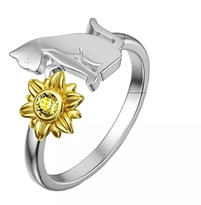 Cat-Sunflower Ring