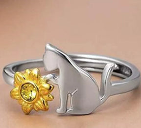Cat-Sunflower Ring